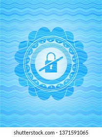 inaccessible icon inside water wavec oncept emblem.