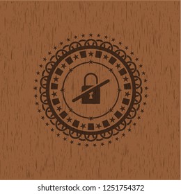 inaccessible icon inside wood emblem. Retro