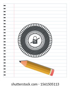 inaccessible icon pencil draw. Vector Illustration. Detailed.