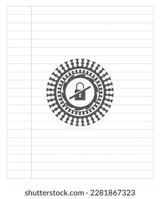 inaccessible icon pencil strokes emblem. Vector Illustration. Detailed. 