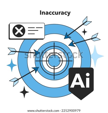 Inaccuracy as an artificial neural network disadvantage. Self-learning computing system for data processing. Deep machine learning modern technology. Flat vector illustration