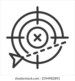 Inaccuracy Outline Icon Vector Illustration