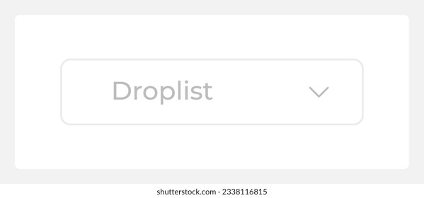 Inactive dropdown list UI element template. Editable isolated vector dashboard component. Flat user interface. Visual data presentation. Web design widget for mobile application with light theme
