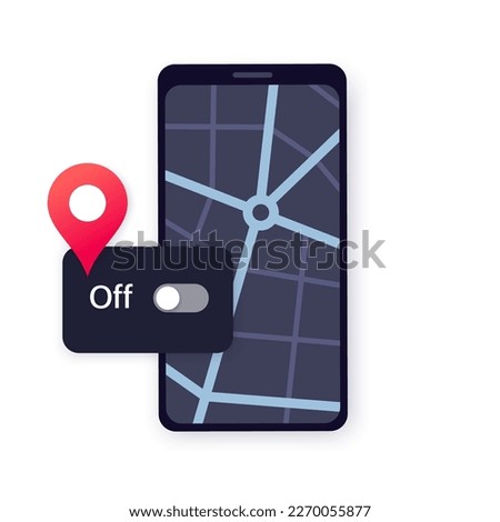 Inactive GPS service in location settings. Unable to detect geolocation on smartphone. Geoposition in off mode. Permission for navigator in electronic devices. Access for position on the map is denied