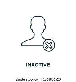 Inactive icon. Simple line element from community management collection. Filled Inactive icon for templates, infographics and more.