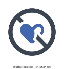 Inactive love Icon, Vector Graphics