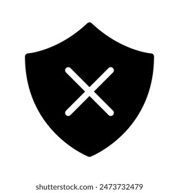 Inactive Shield Icon Vector Symbol Design Illustration