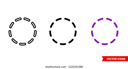 Inactive state icon of 3 types: color, black and white, outline. Isolated vector sign symbol.