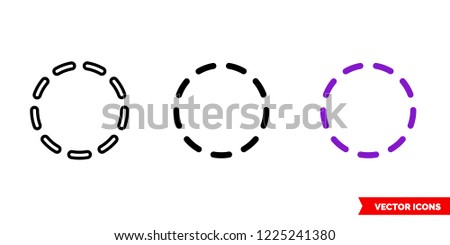 Inactive state icon of 3 types: color, black and white, outline. Isolated vector sign symbol.