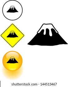 inactive volcano symbol sign and button