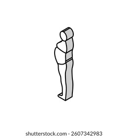 inactivity large stomach body type isometric icon vector. inactivity large stomach body type sign. isolated symbol illustration
