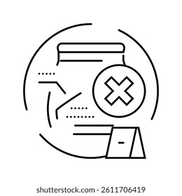 inadmissible evidence crime line icon vector. inadmissible evidence crime sign. isolated contour symbol black illustration