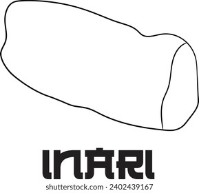 Inari Deep Fried Tofu Pouch Stuffed with Sushi Rice Black and White Vector Line Art Illustration