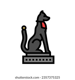 inari fox statue shintoism color icon vector. inari fox statue shintoism sign. isolated symbol illustration