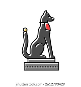 inari fox statue shintoism color icon vector. inari fox statue shintoism sign. isolated symbol illustration