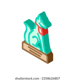 inari fox statue shintoism isometric icon vector. inari fox statue shintoism sign. isolated symbol illustration