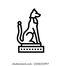 inari fox statue shintoism line icon vector. inari fox statue shintoism sign. isolated contour symbol black illustration