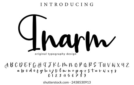 Inarm Font Pincel elegante pintado en mayúsculas letras vectoriales, alfabeto, tipo de letra