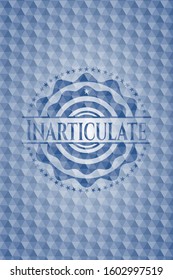 Inarticulate blue hexagon emblem. Vector Illustration. Detailed.