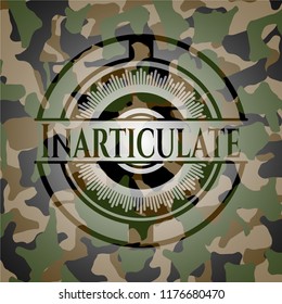 Inarticulate on camouflage pattern