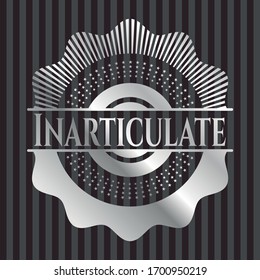 Inarticulate silver emblem. Vector Illustration. Mosaic.