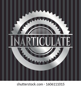 Inarticulate silvery shiny emblem. Vector Illustration. Mosaic.