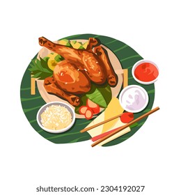 Inasal na manok vector illustration, is a unique Filipino grilled chicken dish