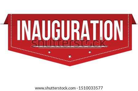 Inauguration banner design on white background, vector illustration