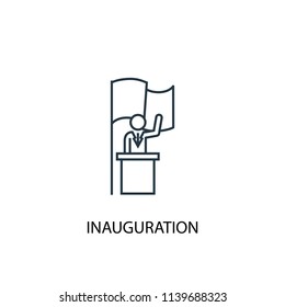 Inauguration concept line icon. Simple element illustration. Inauguration concept outline symbol design from Elections set. Can be used for web and mobile UI/UX