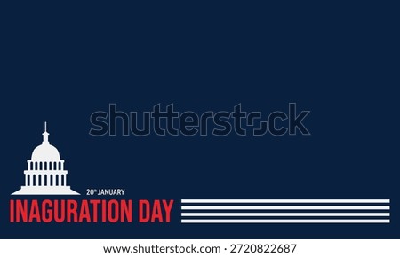 Inauguration Day Horizontal Template Banner with US Capitol and Patriotic Lines