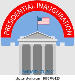 Inauguration Day in United State of America on January 20 ,2021.Suitable for greeting card and banner Vector illustration.