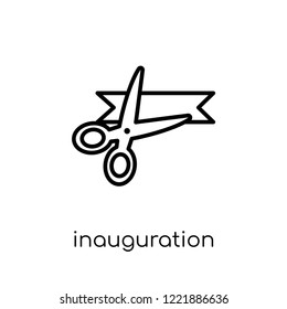 inauguration icon. Trendy modern flat linear vector inauguration icon on white background from thin line general collection, editable outline stroke vector illustration