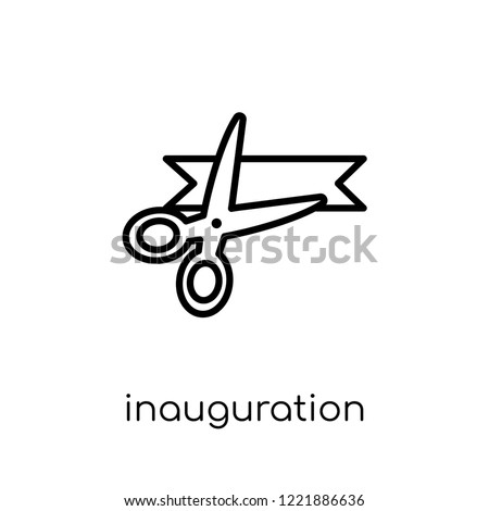 inauguration icon. Trendy modern flat linear vector inauguration icon on white background from thin line general collection, editable outline stroke vector illustration