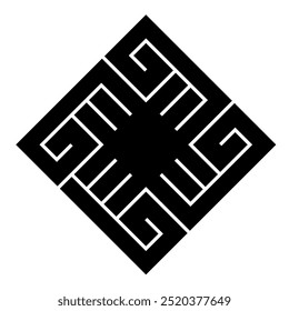 Inazuma Kuzushi (Lightning Disruption). A vector icon illustration of a Japanese family crest derived from the thunder motif.