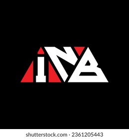 INB triangle letter logo design with triangle shape. INB triangle logo design monogram. INB triangle vector logo template with red color. INB triangular logo Simple, Elegant, and Luxurious design.