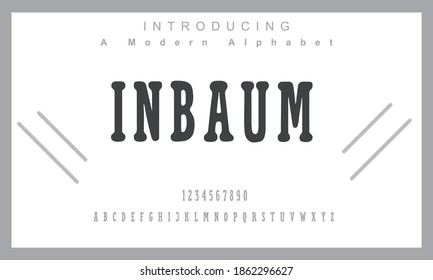 Inbaum font.  Elegant alphabet letters font. Lettering Minimal Fashion Designs. Typography fonts regular uppercase and lowercase. vector illustration