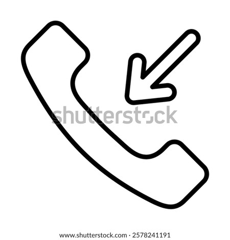 Inbound Call Vector Line Icon Design