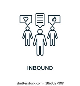 Inbound Icon. Simple Line Element From Community Management Collection. Filled Inbound Icon For Templates, Infographics And More.