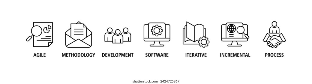 Inbound marketing banner web icon set vector illustration concept with icon of analysis, email, customer, crm, guided selling, seo and public relations