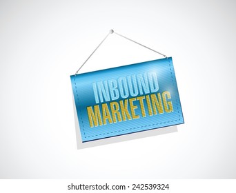 inbound marketing hanging sign illustration design over a white background
