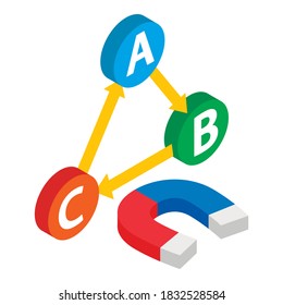Inbound marketing icon. Isometric illustration of inbound marketing vector icon for web