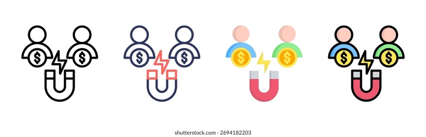 Inbound Marketing icon set multiple style collection