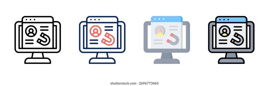 Inbound Marketing icon set multiple style collection