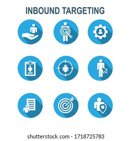 Inbound Marketing Icons with targeting imagery to show buyers and customers