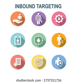 Inbound Marketing Icons with targeting imagery to show buyers and customers