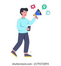 Ilustraciones de marketing entrante, vector modificable
