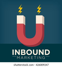 Inbound Marketing Magnet Graphic Attracting with Pull Marketing Tactics and Techniques