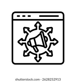 Inbound Marketing Vector Lineal Icon On White Background.