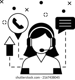 Inbound Outbound Call Center Agent Concept Stock Vector (royalty Free 