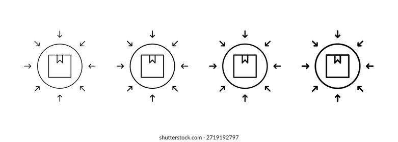 Inbound Stock Icons Vector Set In Different Stroke Line Style
